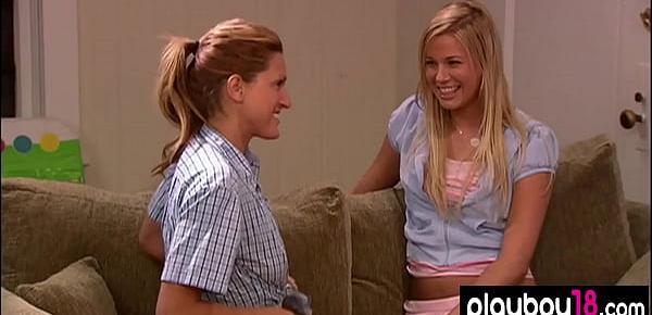  Hot blonde lesbians Teagan Presley and Mollie Green provoking the movers